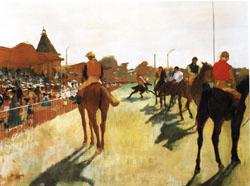 Edgar Degas Race Horses before the Stands Norge oil painting art
